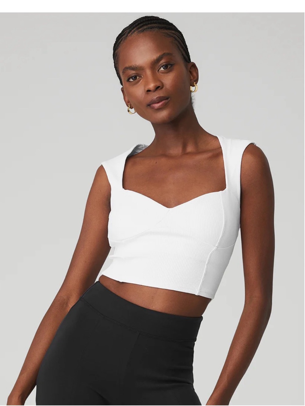 Alo Ribbed Sweetheart Short Sleeve